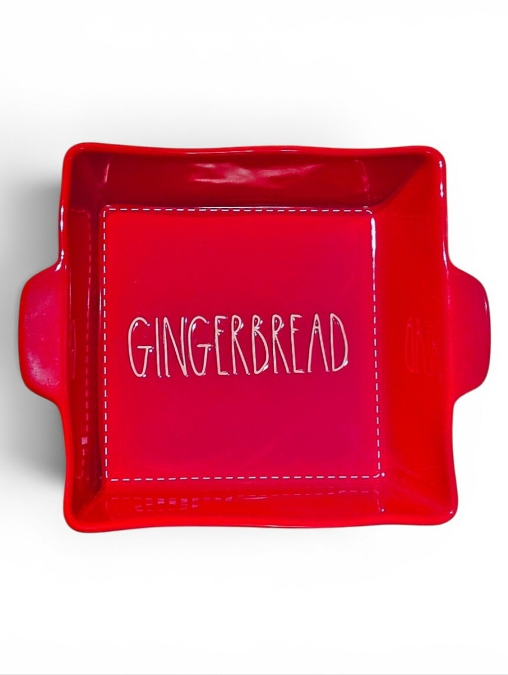 Rae Dunn Christmas Holiday Square Baking Dish Gingerbread 8.5" x 8.5" HTF